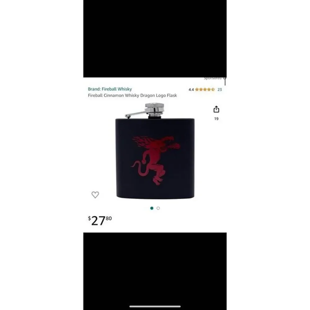 fireball whiskey dragon flask